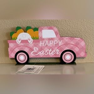 Easter pink truck tabletop decor